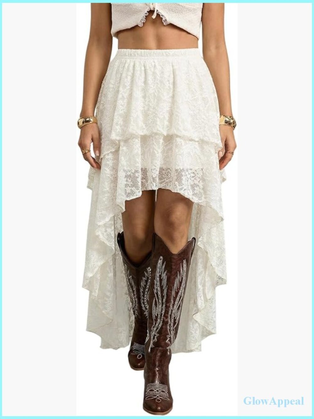 Boho Ruffle Mesh Asymmetrical Maxi Skirt Y2K Going Out